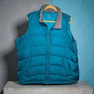 Lands' End Plus Size Women's Teal Puffer Style Zip Up Vest Size 2X